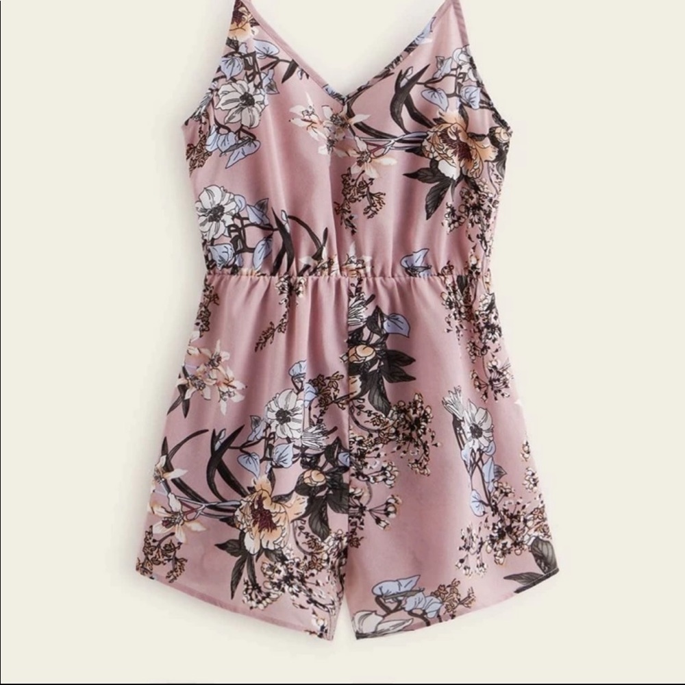 SHEIN: Size XL Beautiful Boho Floral Pink Romper - Picture 2 of 11